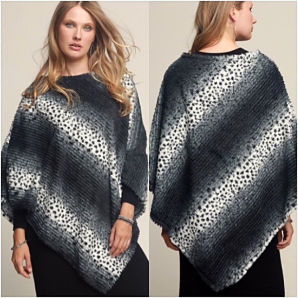 ONE SIZE Luxurious Soft Faux Fur Sweater Poncho - Picture 5 of 8